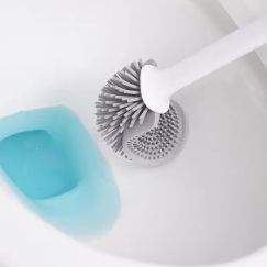 6Set Cleaning Brush Non Slip Long Handle Silicone Toilet Brush with Holder